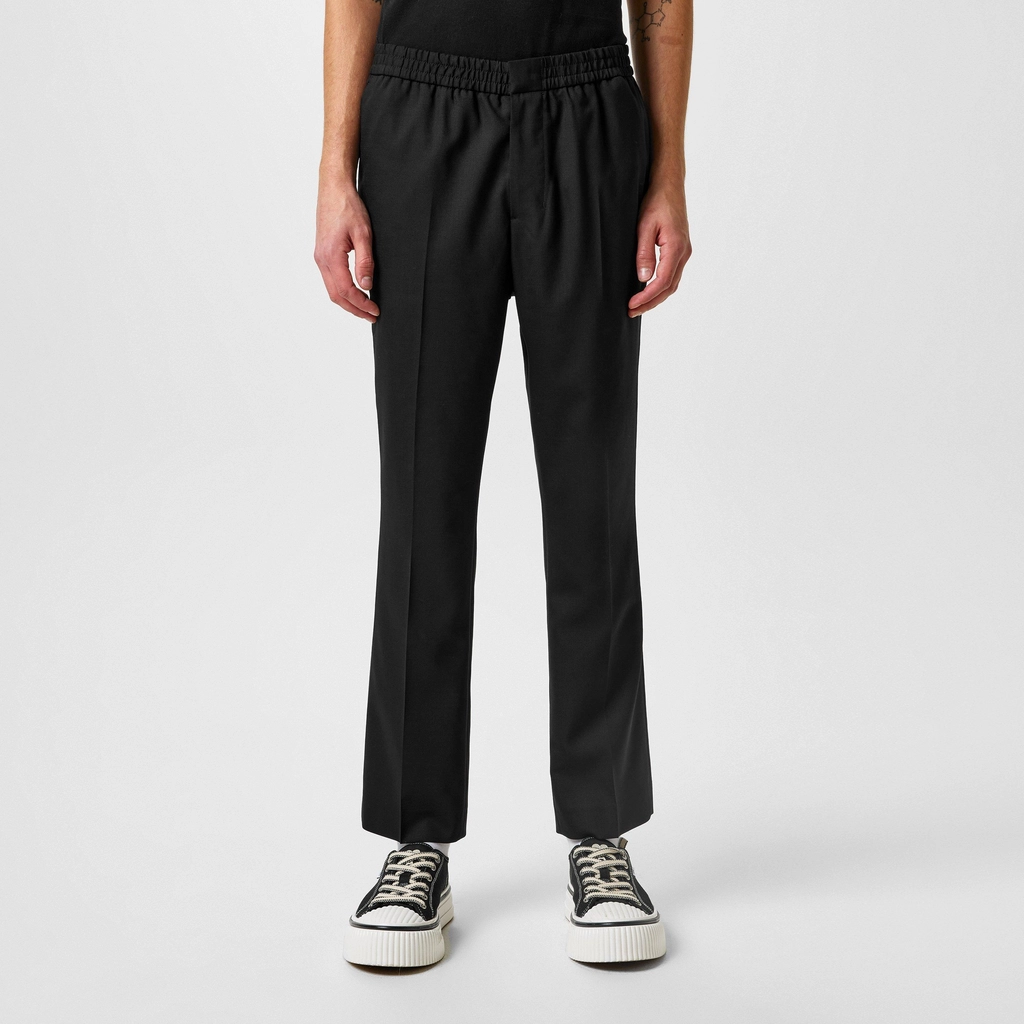 AMI Paris Elasticated Waist Trousers - BLACK/001